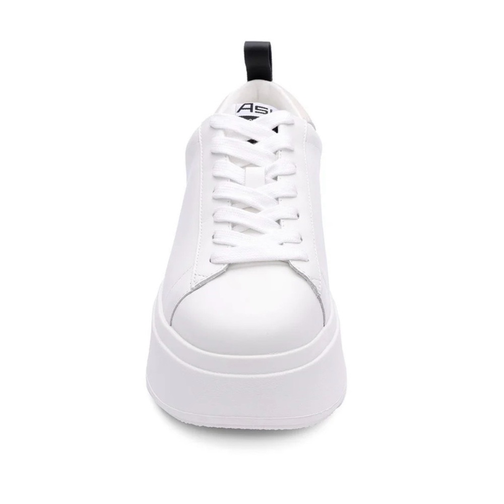 Ash White Platform Sneakers with Black Accents - Picture 2 of 8